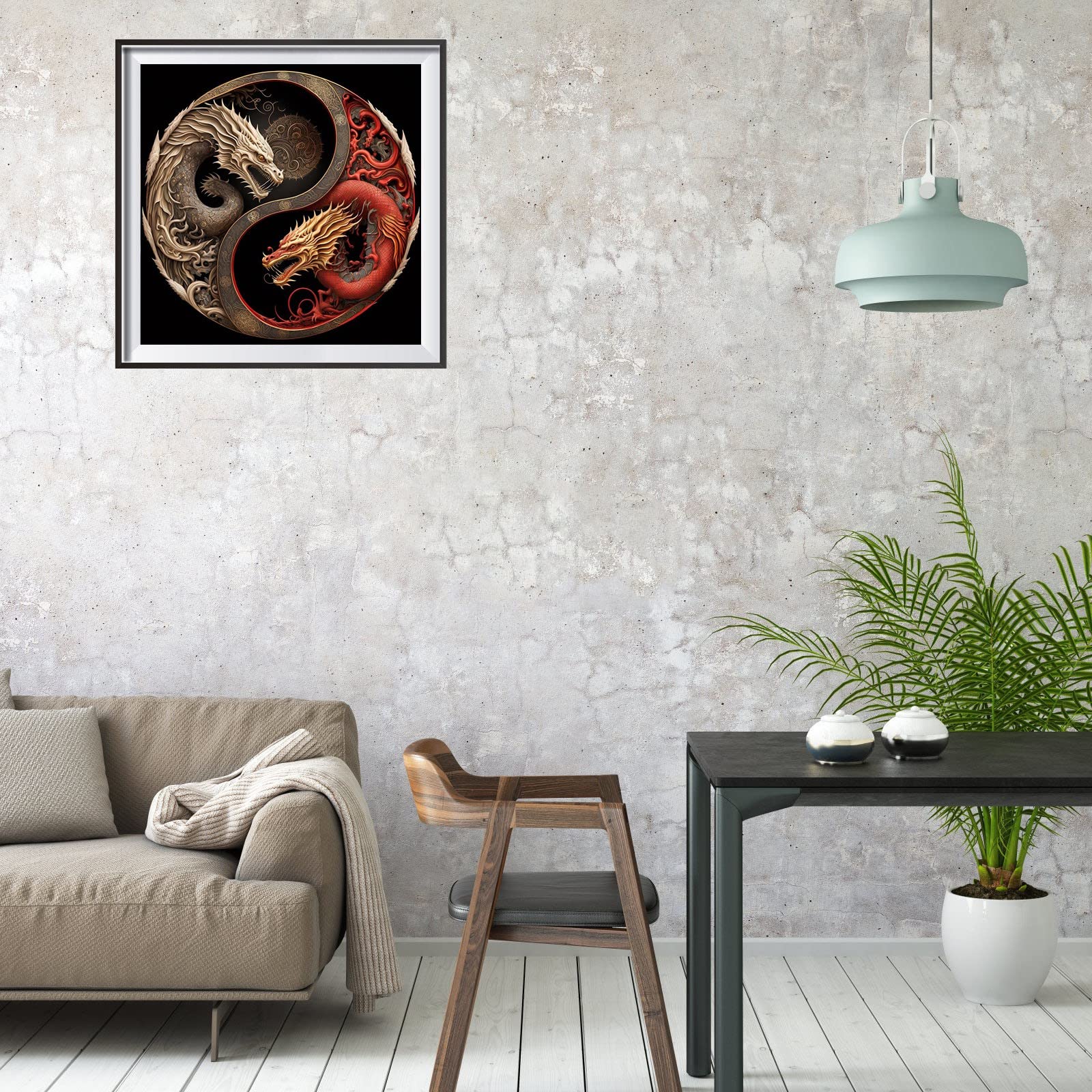 Kit Diamond Painting 5D Albero Yin Yang 30x30cm - Con Diamanti Extra 30% - Tela HD E Accessori Completi - Decorazione Casa - Foto 14