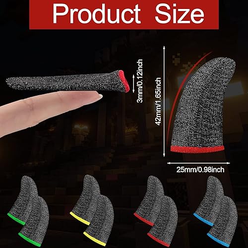 Miniatura 19 de Geyoga 40 fundas para dedos para juegos para pulgares, protector de dedos para juegos móviles (negro)