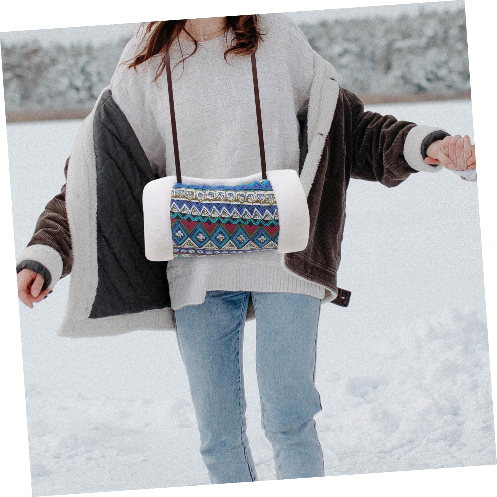 Abaodam Handwärmer Lammfell Waschbar Wiederverwendbar Stilvoller Handmuff für Winterevents Praktische Handschuhhülle für Outdoor Aktivitäten Accessoire für Kalte