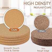 Vista 6 de Cork Hot Pads for Kitchen,4 Pack High Density Thick CorkTrivets for Hot Dishes 8" Heat Resistant Large Cork-Coasters Placemats for Table, Kitchen