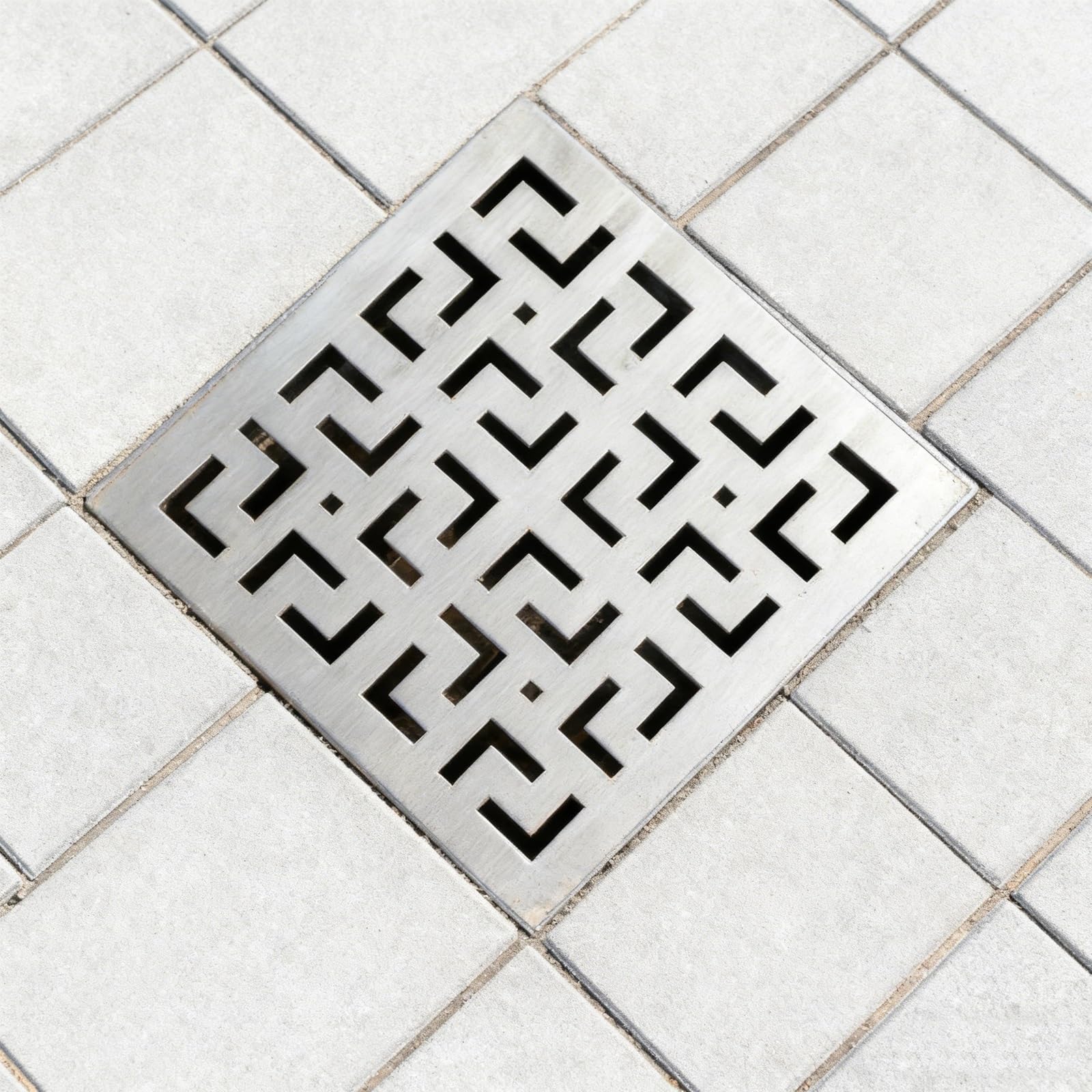 Mini 15 x 15 cm stalowa kwadratowa osłona odpływu podłogowego – ruszt na patio, do łazienek, ogrodów i ulic – żywica rdzawa, odpływ solut