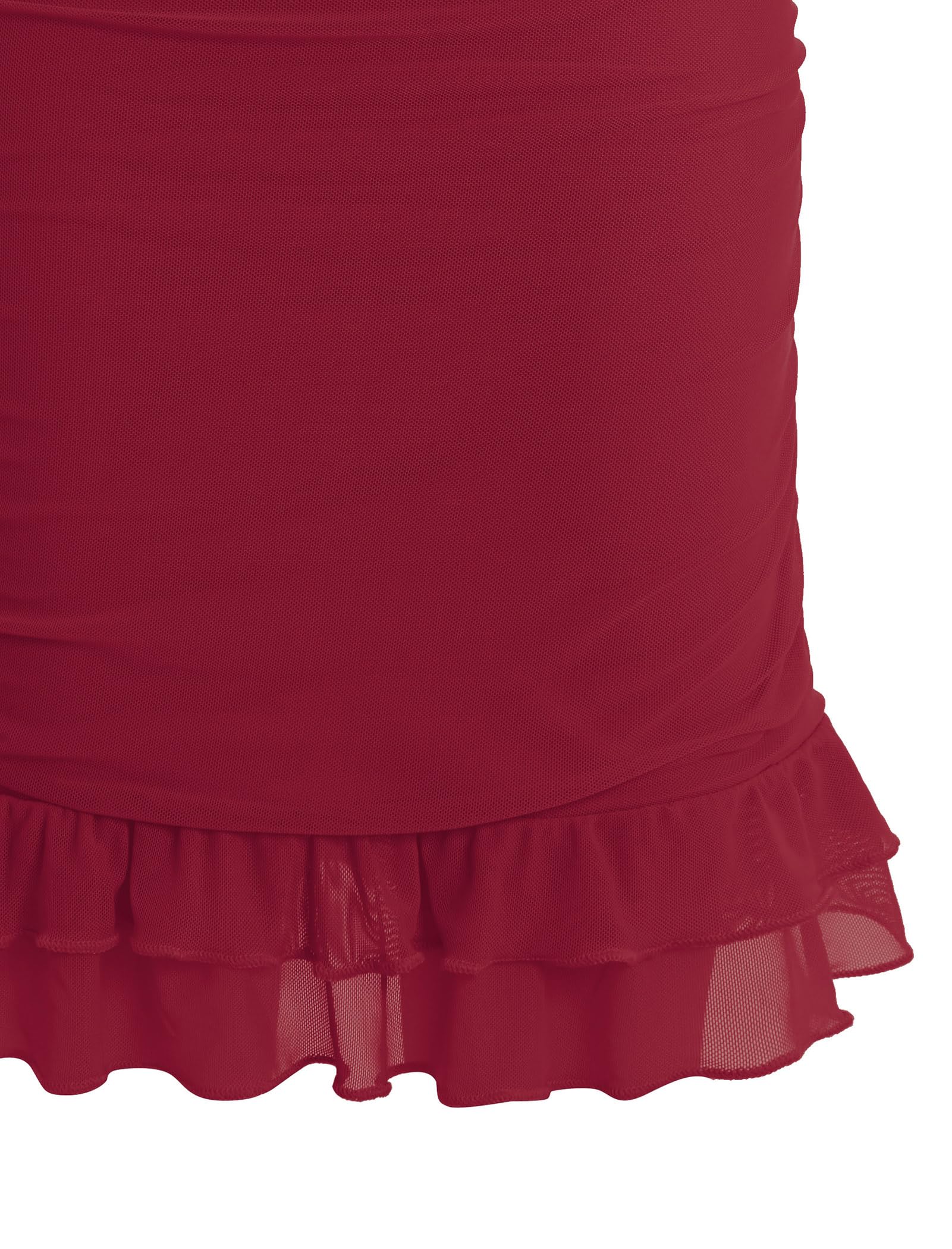ODIZLI Einschultriges figurbetontes Kleid für Mädchen – Tween-Mädchen, asymmetrischer Ausschnitt, Rüschensaum, schmale Passform, Partykleid für Kinder
