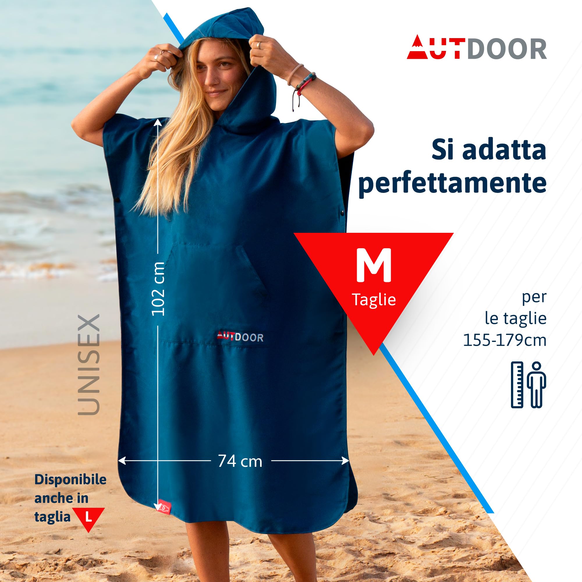 Treer Poncho Asciugamano con Cappuccio, Lupo Animale Adulto Spiaggia