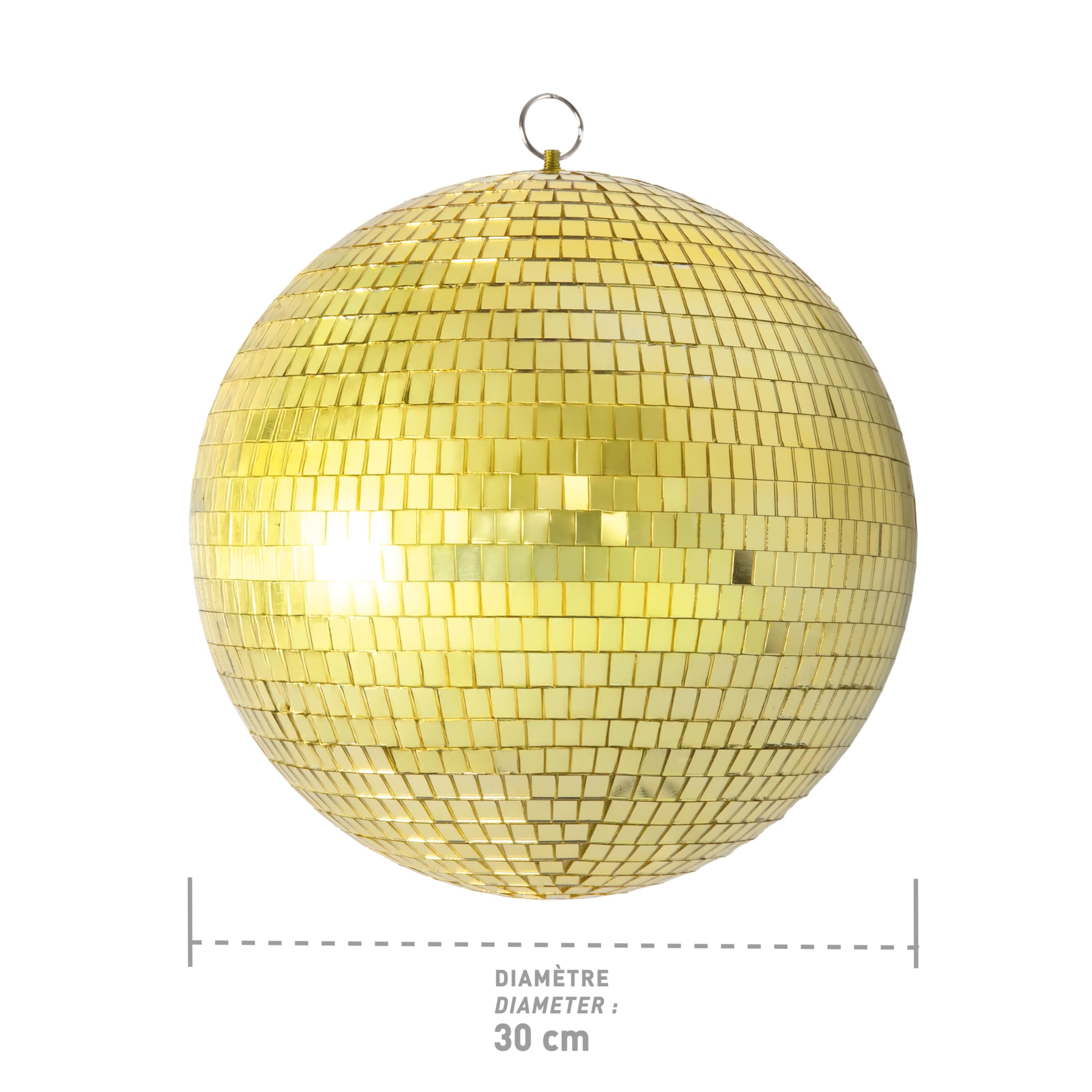 P'tit Clown - 24284 - Boule à Facettes - Ø 30 cm - Indispensable pour Vos Soirées Disco ! - Polystyrène - Or