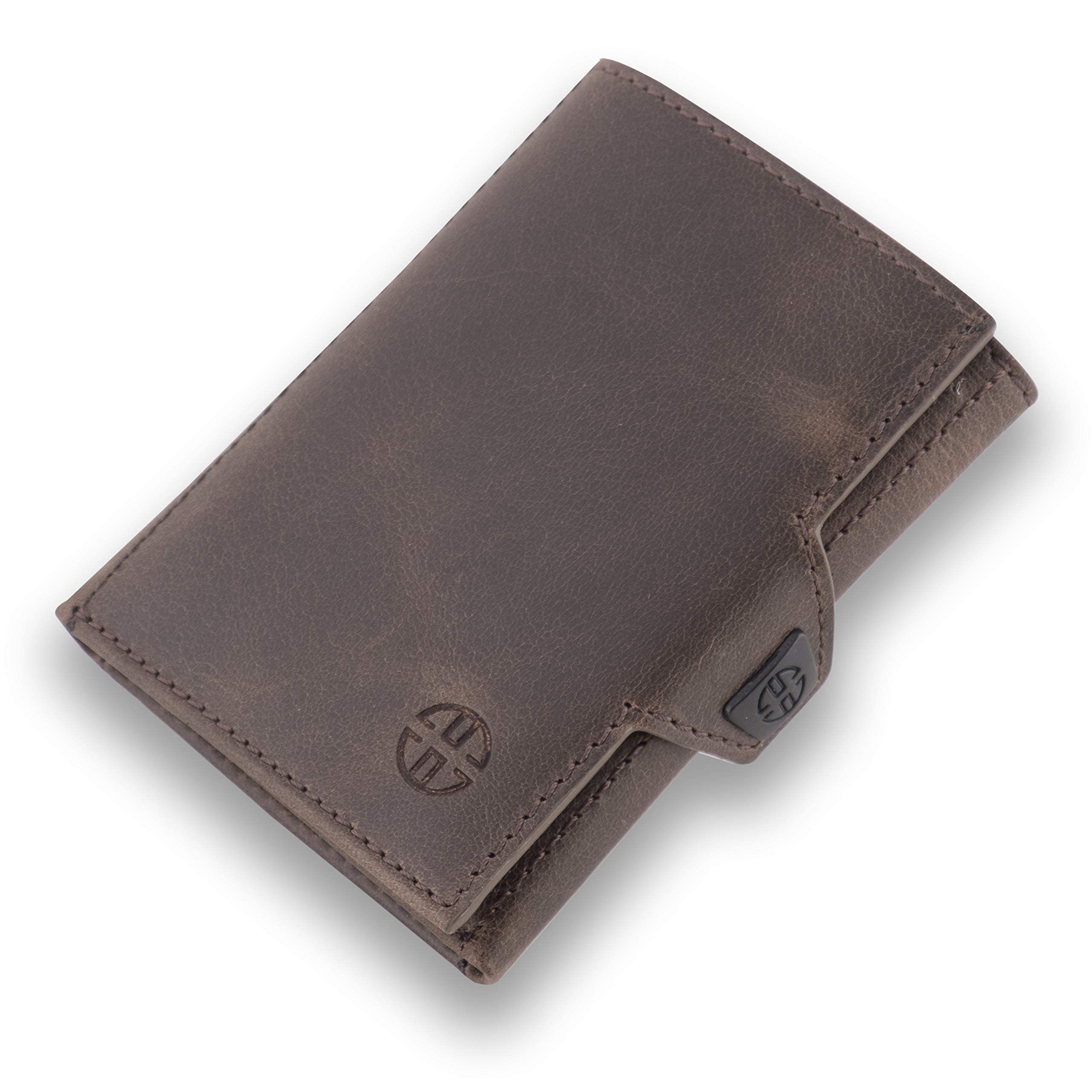 TRUSADOR Verona Unisex RFID Trifold Leder Geldbörsen Fronttasche Geldbörse
