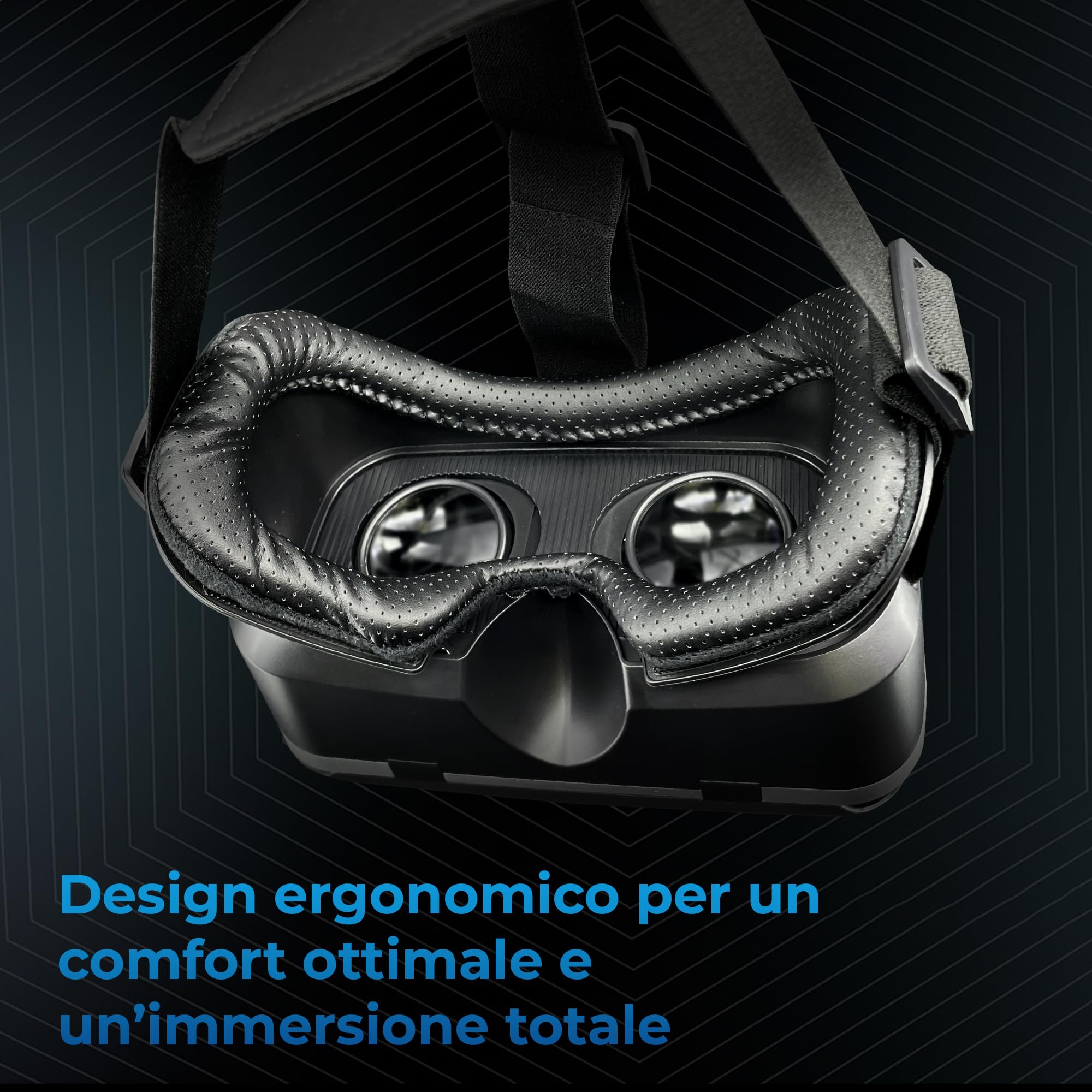 KIIROO Visore Realtà Virtuale per Smartphone – Occhiali VR Regolabili Compatibili Android iOS Nero, Lenti Regolabili e Fascia Comfort per Esperienza Immersiva con Contenuti Video e Giochi VR