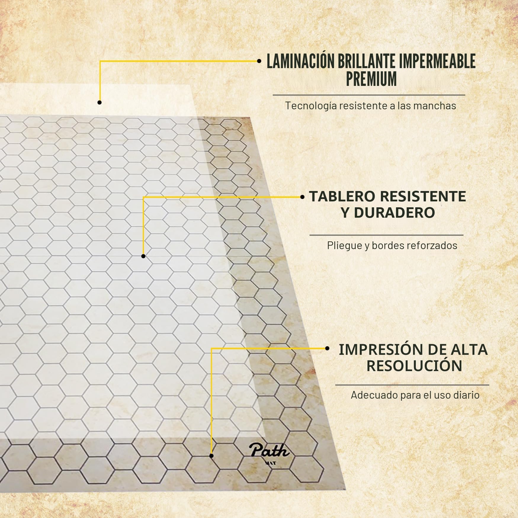Alfombrilla de juego de batalla de doble cara para DND - Mapa de juego RPG de mesa. Ideal para Dungeons and Dragons, Pathfinder, Warhammer y otros juegos de rol de mesa