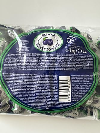 Solidarnosc Candied Plums in Dark Chocolate Sliwka Naleczowska (2.2 lbs)