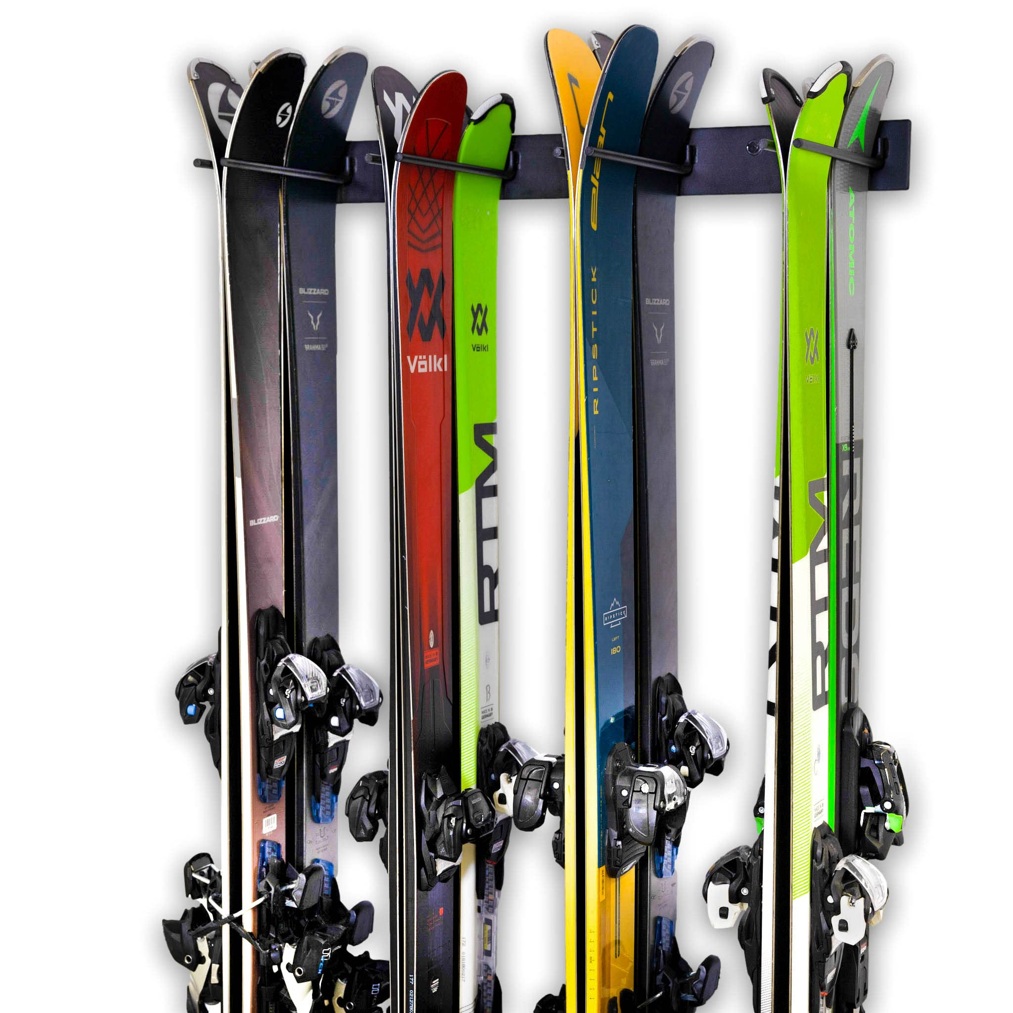 Ski Wall Storage Rack | Holds 8 Pairs | Steel Home and Garage Skis Mount