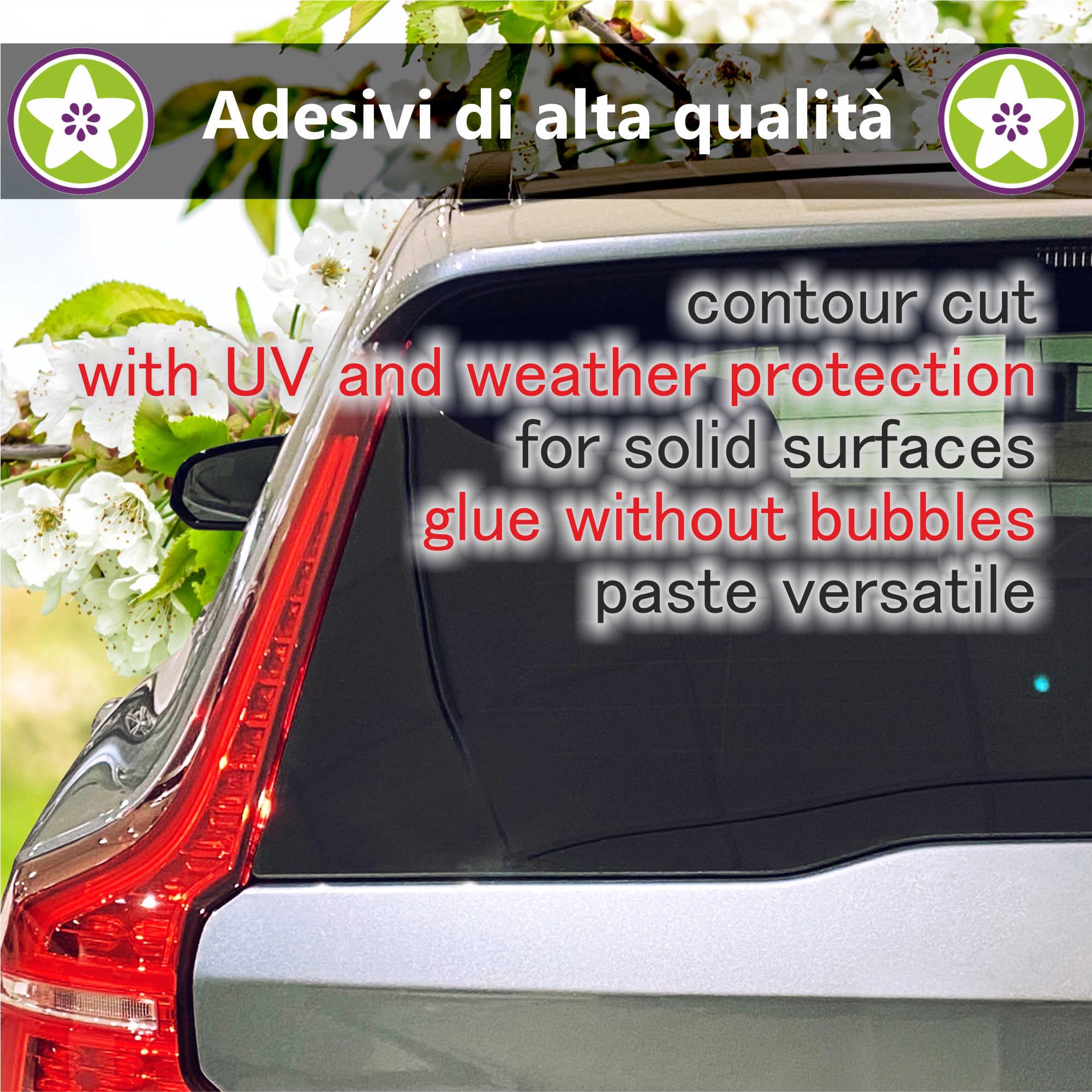 Kiwistar Italia - 15x9,9 cm - Bandiera Adesiva per paraurti - Decalcomania - con Testo Desiderato - Nome - Personalizzato - Adesivo Nome - Racing