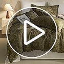 VM VOUGEMARKET Olive Green Duvet Cover Set King,Reversible Medallion Flower Print Bedding Set Linen Cotton Yarn-Dyed Textured Bohemian Duvet Cover with Zipper Closure