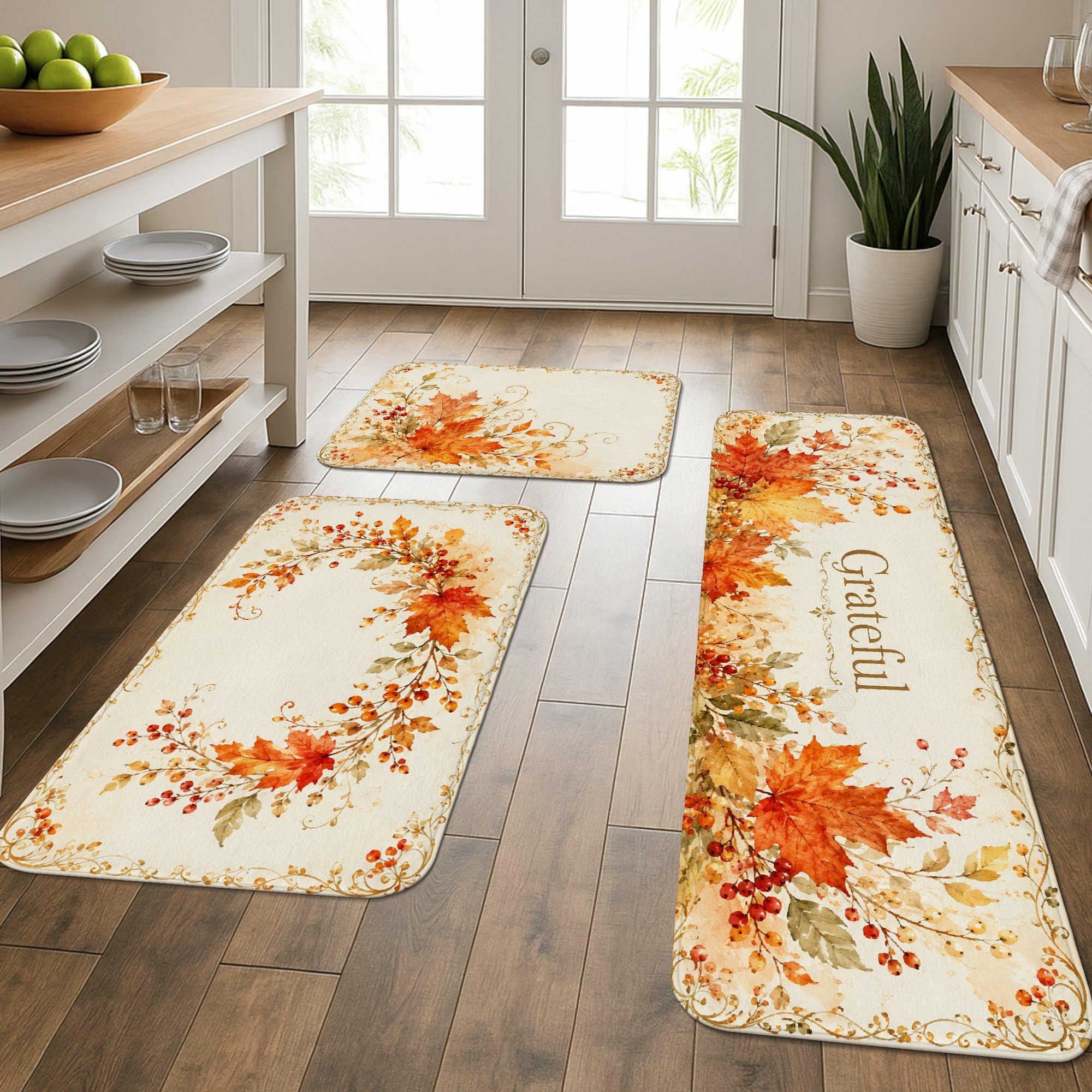 Tapis de cuisine confortable pour soulager le dos avec motif rustique chaleureux