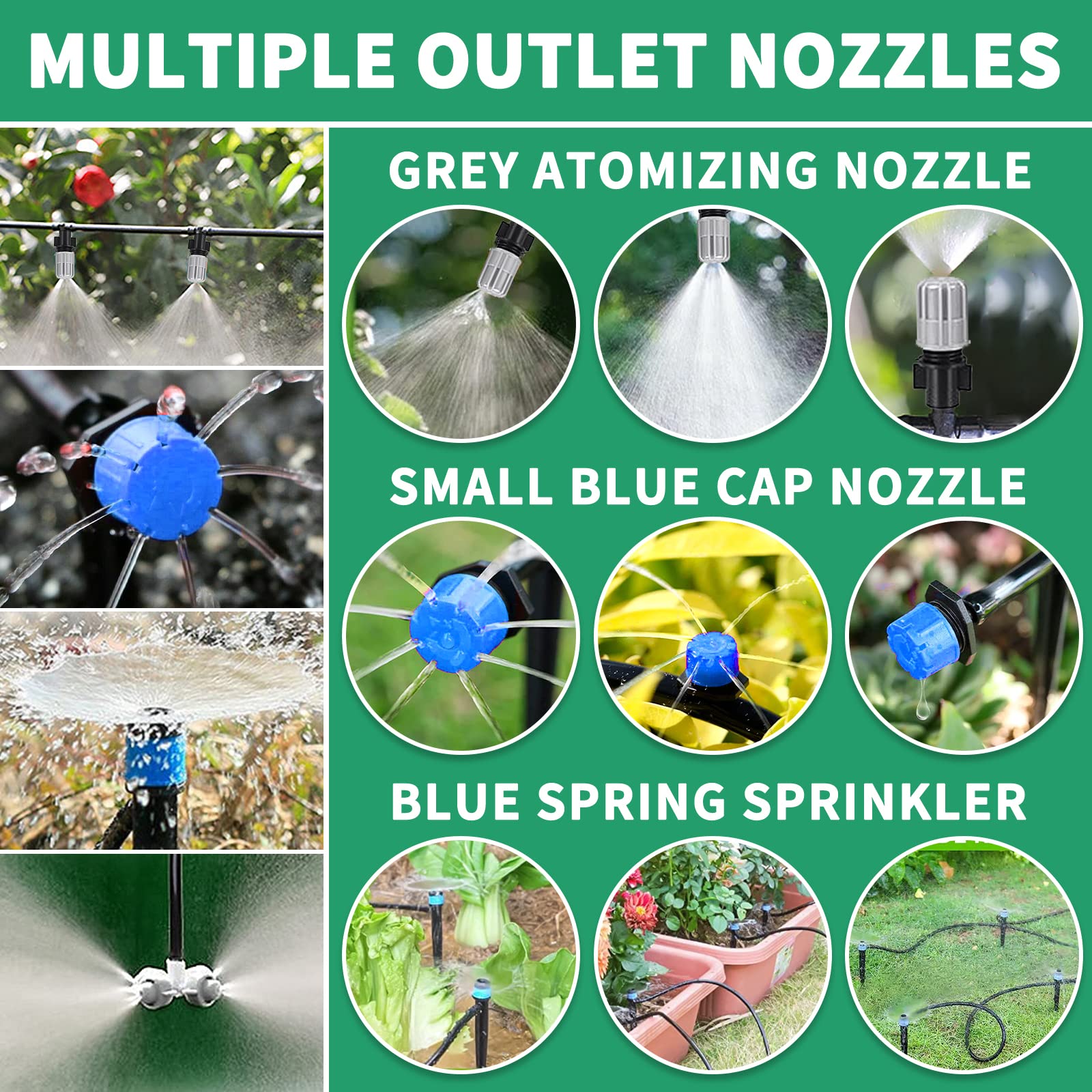 Amzeeniu 149 Pcs Goteros para Equipos de Riego Automático,Sistema Kit de Goteo para Riego de Tubos para Plantas de Invernadero,Riego DIY para,Cama de Flores,Patio,Césped - 30 M