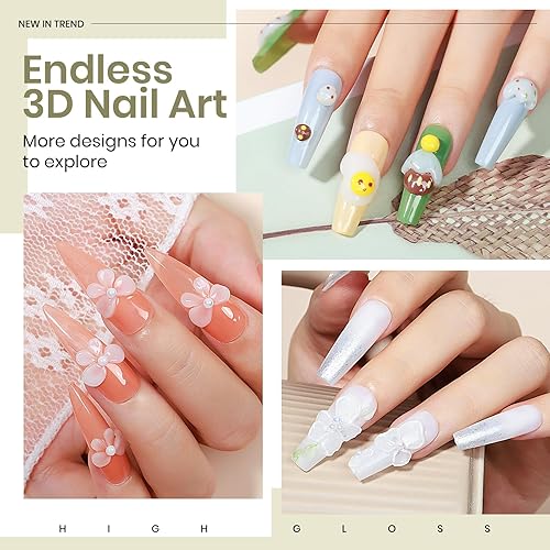 Miniatura 5 de MIZHSE Gel constructor sólido de 3.53 oz, gel de escultura blanco de gran capacidad para uñas, no pegajoso, arte de uñas 3D, modelado, extensión de