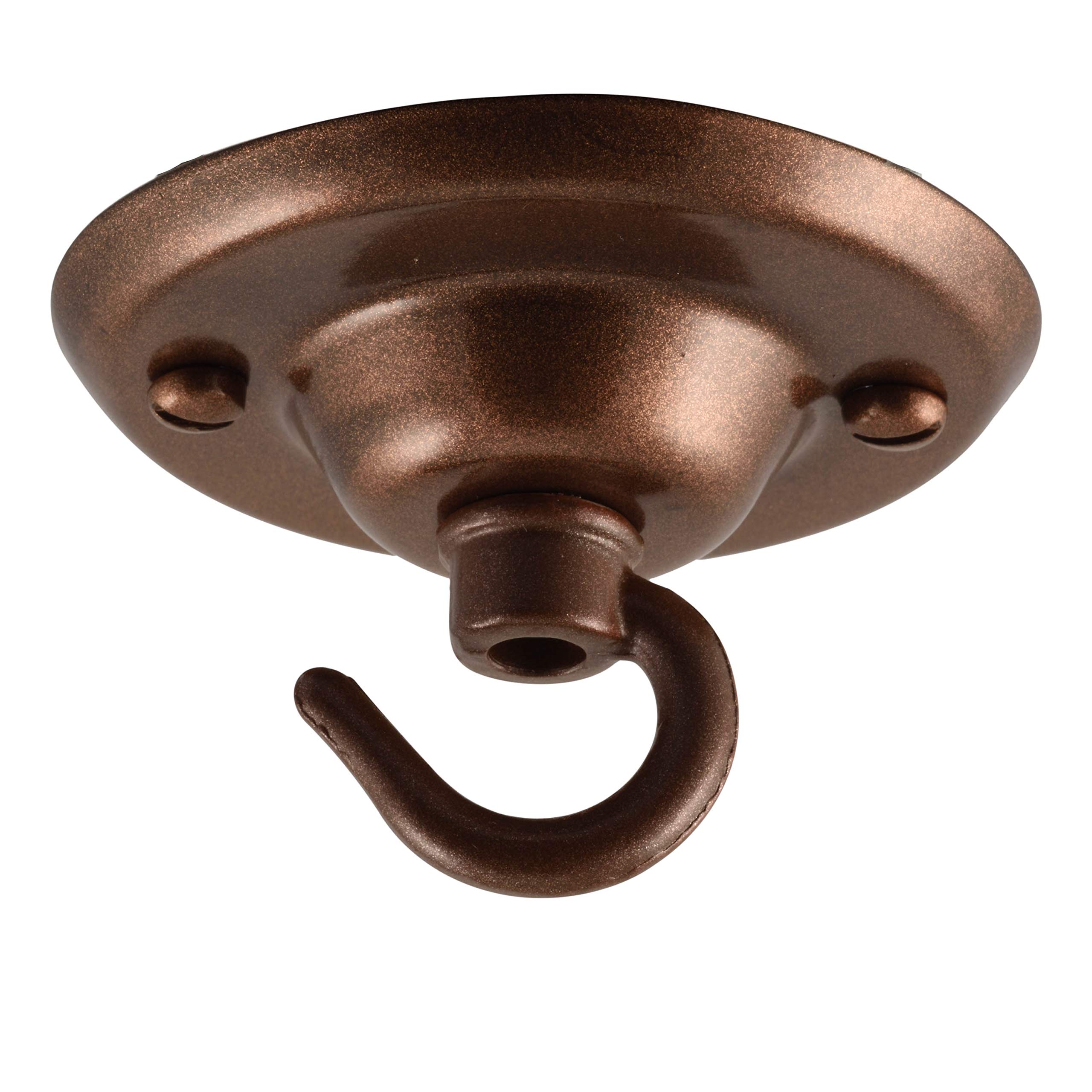 Elektek Fusion Bronze Ceiling Rose Hook Plate 75Mm Diameter With Matching Screws Powder Coated
