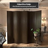 Vista 137 de Red Lantern Pantalla de onda de bambú corta de 4 pies - Blanco