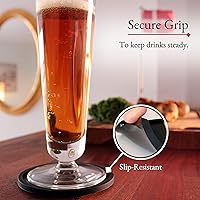 Vista 4 de Barvivo - Juego de 8 posavasos de silicona, duraderos y antideslizantes para mesas de café, tazas, copas de vino y cócteles, aptos para lavavajillas