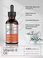 Vista 3 de Horbäach Aceite de vitamina E 13,800 UI 1 oz Suplemento líquido de origen natural Fórmula vegetariana, sin OMG y sin gluten