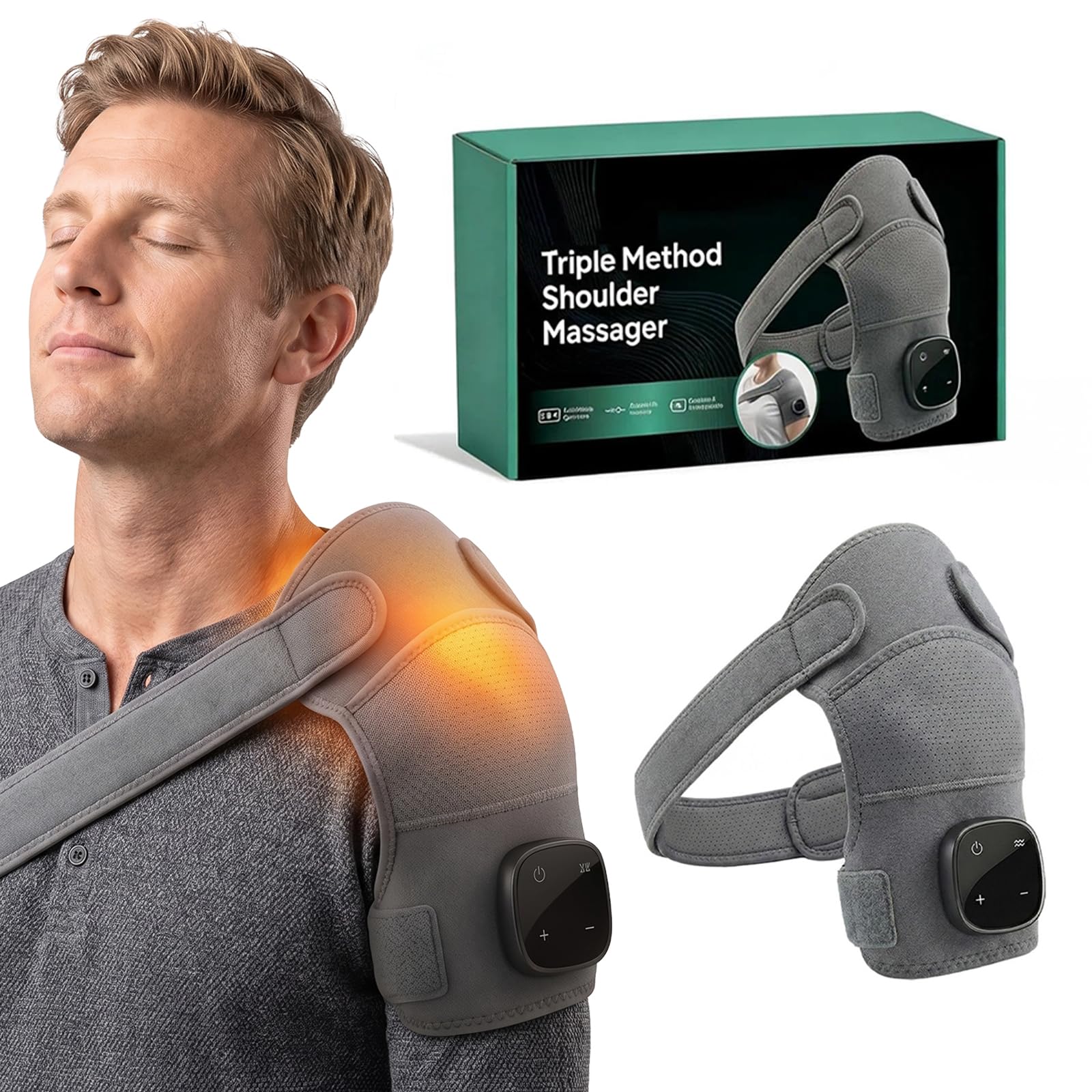 Hewelth Masseur D'épaule Triple Method– Coussin Chauffant