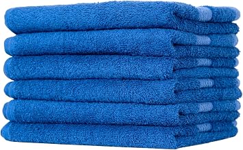 Giftbrit Navy Blue Classic Luxury Hand Towels Set of 6 100% Cotton, Ultra Soft & Highly Absorbent Hotel & Spa Quality Bathroom Towels Quick Dry, Durable, 16x28 Inches