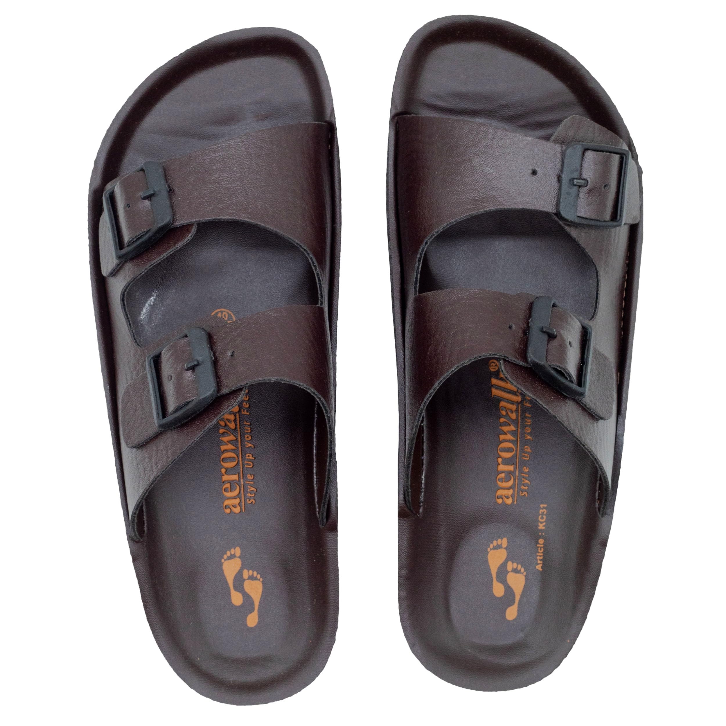 AEROWALK Stylish T-Shape Fashion Slipper for Men | Comfortable | Lightweight | Anti Skid | Casual Office Footwear (KC31)