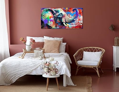 Miniatura 52 de JKWALL77 Arte de pared de graffiti – Decoración de pared de arte abstracto grande – Arte de pared en lienzo para sala de estar, listo para colgar