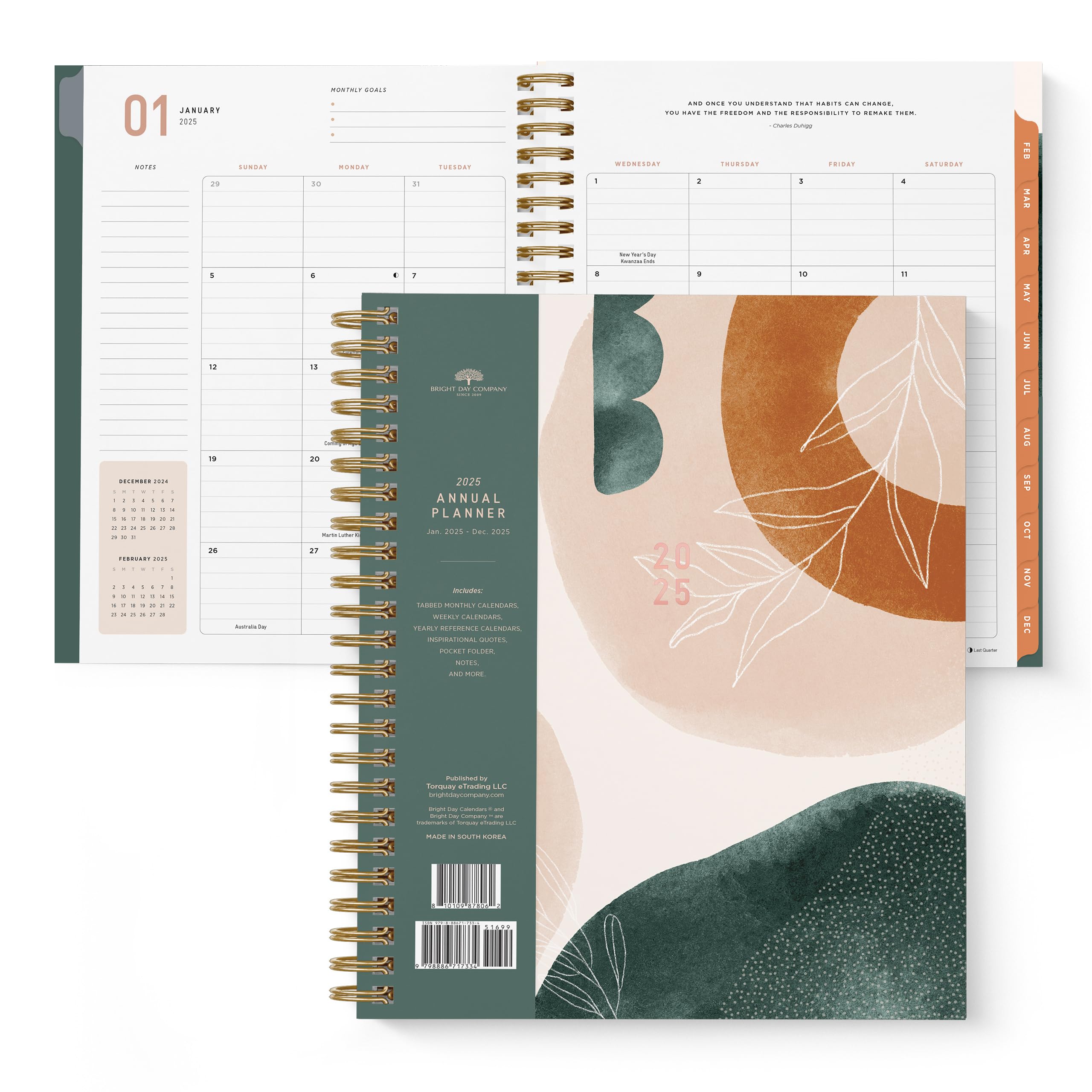 Bright Day CalendarsBright Day Calendars 2025 Abstract Annual Planner by