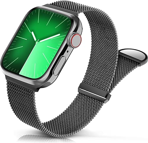 Sunnywoo Correa de metal compatible con correas de Apple Watch de 1.496 in 1.575 in 1.614 in 1.654 in 1.732 in 1.772 in 1.929 in, correa magnética