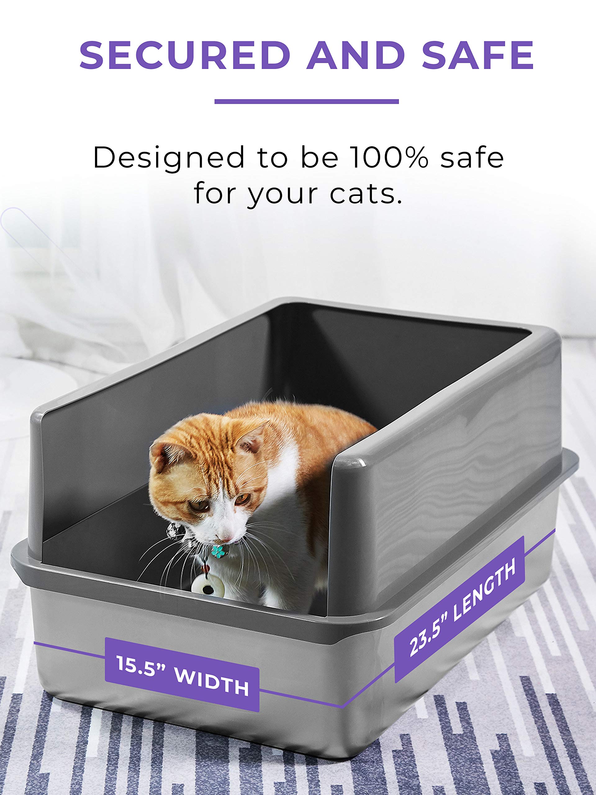Buy iPrimio XL Stainless Steel Cat Litter Box with Enclosure High