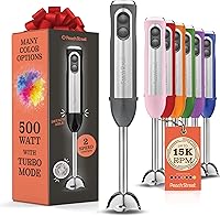 Vista 14 de Potente batidora de inmersión, batidora de mano eléctrica de 500 vatios con modo turbo, base desmontable. Batidora de cocina de mano para sopa