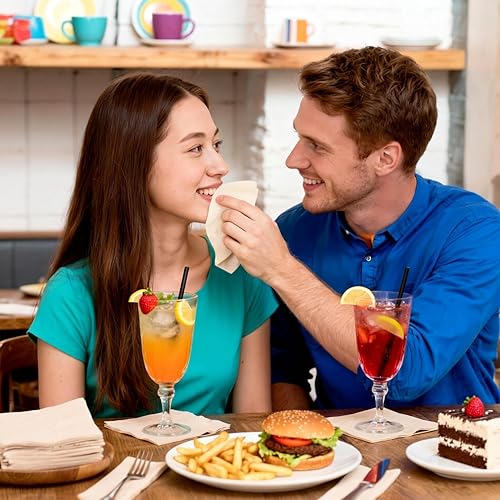 Miniatura 6 de 200 servilletas de cóctel, servilletas desechables de postre de 2 capas, servilletas de papel marrón plegadas de 5 x 5 pulgadas para fiestas, bodas,