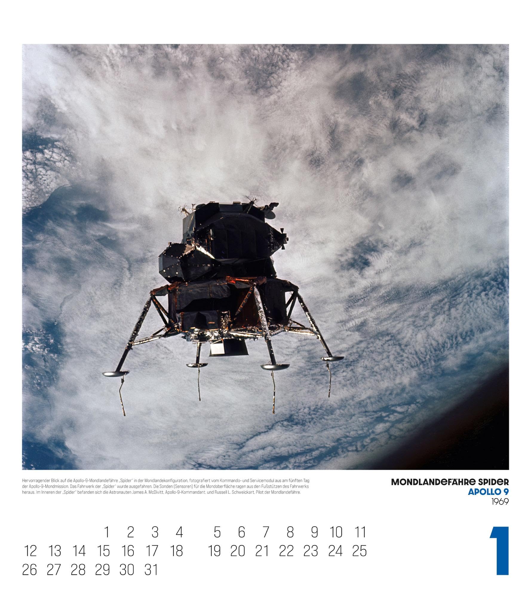 The Apollo Archives Kalender 2026 | Informativer Raumfahrt-Kalender im großen Hochformat (48x54 cm) | Analogfotografie der NASA