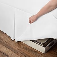 Vista 3 de Space Maker - Falda de cama extra larga de 21 pulgadas, tamaño Queen, color blanco