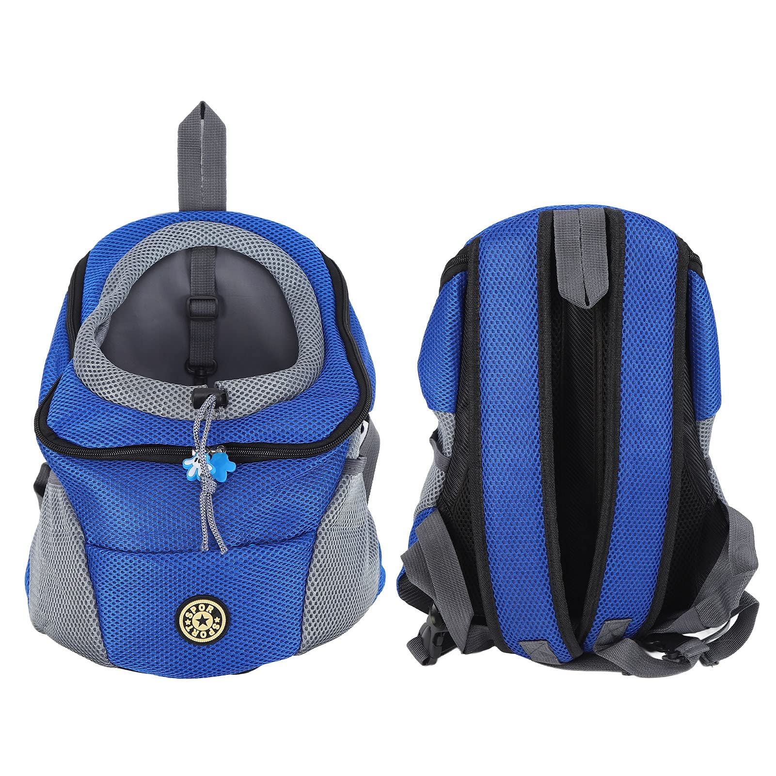 Zaino per animali domestici Zaino da trasporto Traspirante Comodo Spazioso Durevole Borsa da viaggio per escursionismo all'aperto Campeggio con tessuto Oxford e poliestere per (Blu)
