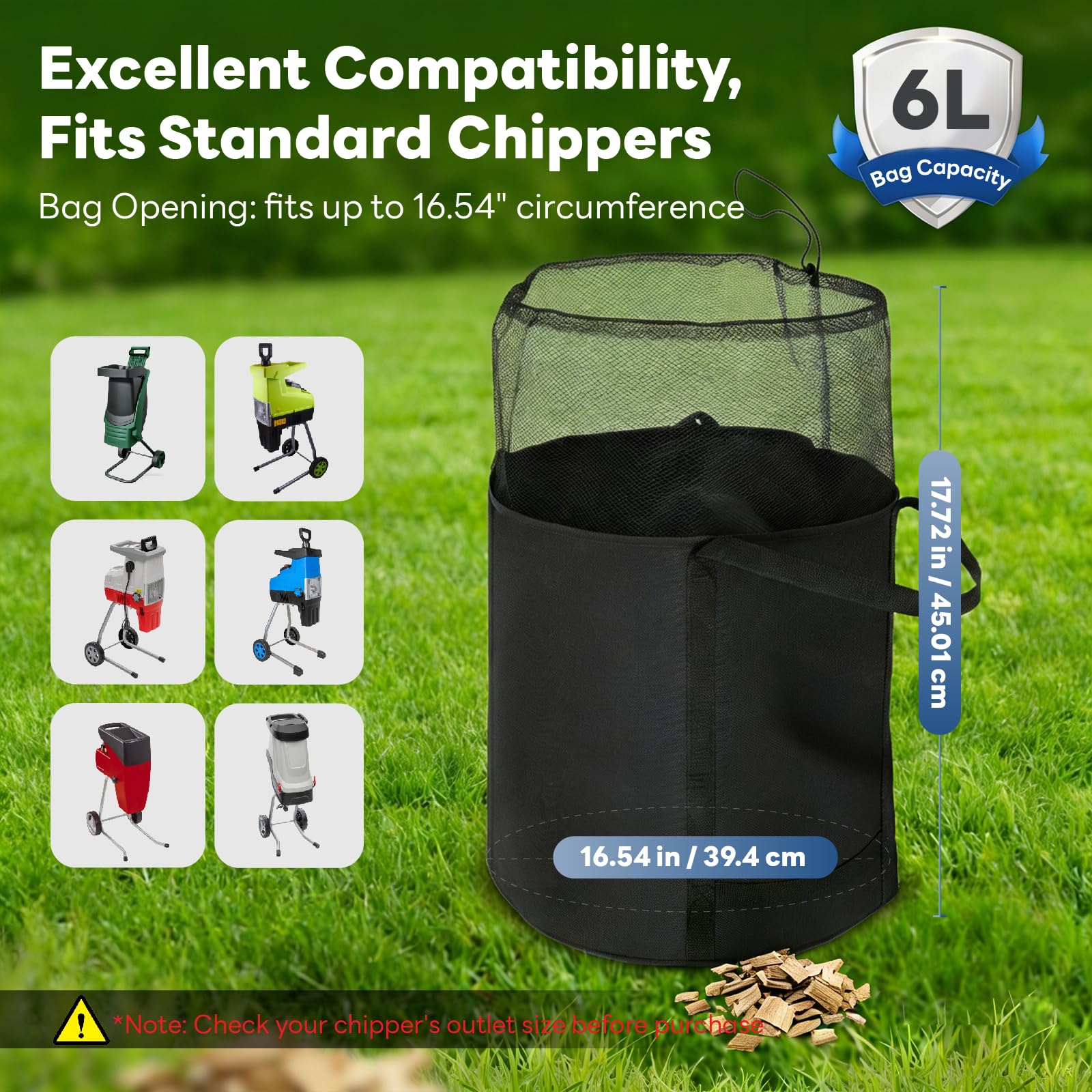 2 Stück 60L Groß Fangsack für Gartenhäcksler,Reißfester Ersatz Häcksler Garten Auffangbeutel mit Kordelzug,Universal Walzenhäcksler Laubsack Kompatibel mit Meisten IKRA ILH 3000 S,IMH & Güde