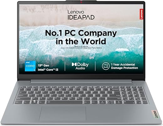 Lenovo IdeaPad Slim 3 13th Gen Intel Core i3-1305U 15.6 inch (39.6cm) FHD Laptop (8GB/512GB SSD/Windows 11/Office 2021/Alexa Built-in/1Yr ADP…