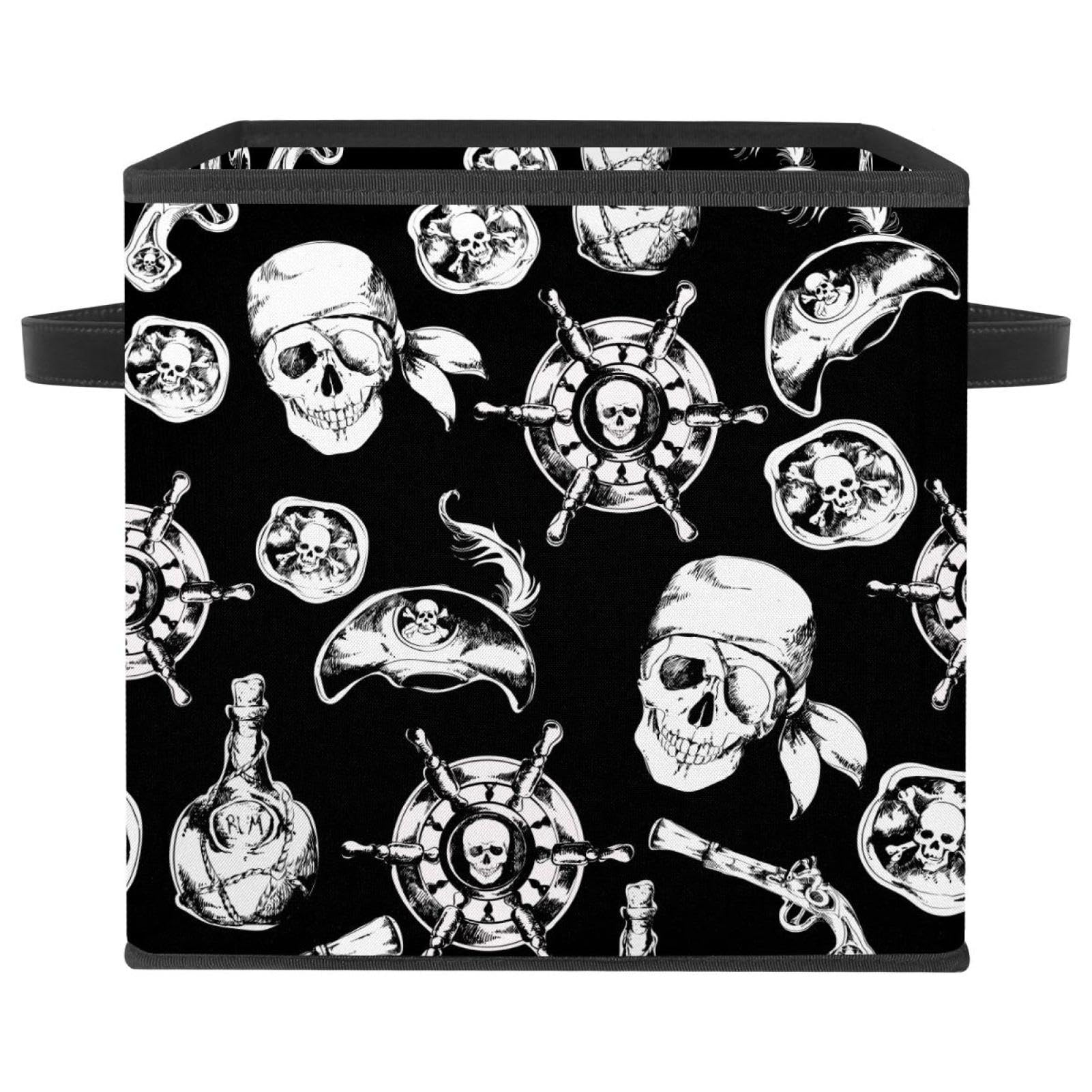 Boîte de rangement pliable motif crâne pirate pour vêtements et jouets