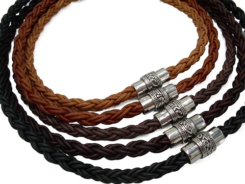Handmade Mens Thick Braided Leather 