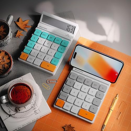 Miniatura 2 de Calculadora de escritorio de 12 dígitos con pantalla LCD grande y botón sensible, para el hogar, oficina, escuela, clase y negocios, calculadoras