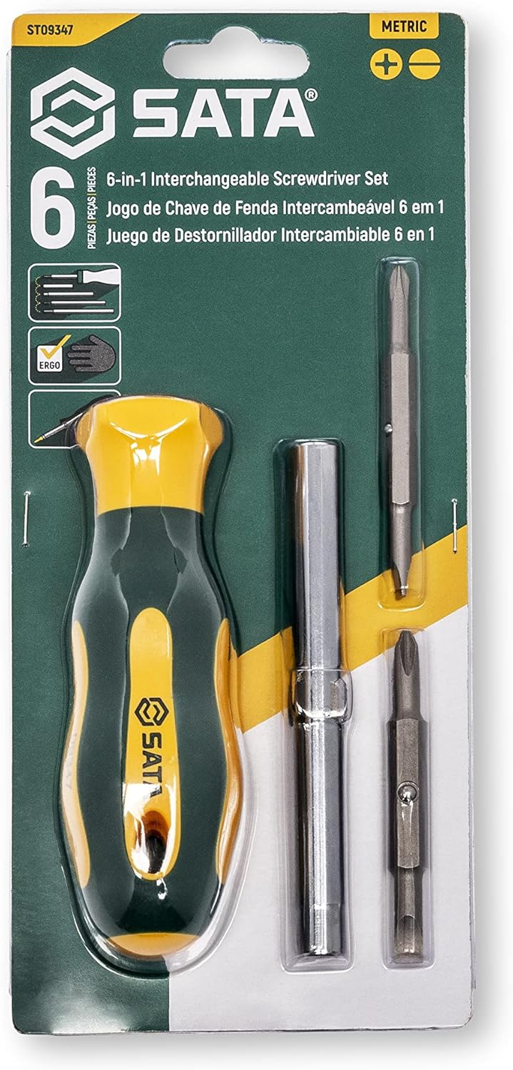 SATA 6-in-1 Interchangeable Screwdriver Set - ST09347