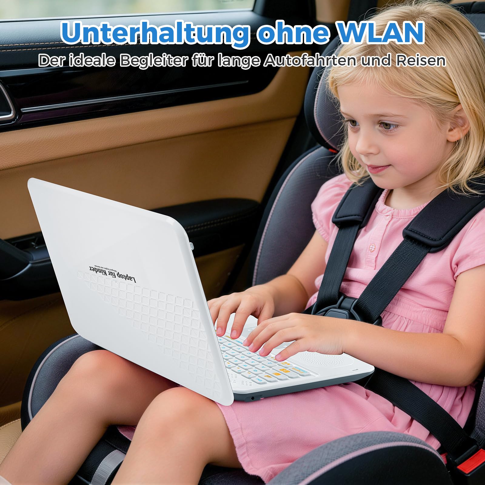 Kinder Laptop - Bilingualer Lerncomputer (DE/EN) mit 9,7x5,2cm Bildschirm für Mathe, Alphabet, Musik & Spiele