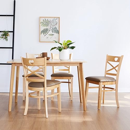 Miniatura 7 de Livinia Canberra 47.2" Mesa de comedor rectangular de madera/Mesa de cocina de roble malayo moderno de mediados de siglo (roble natural) Solo mesa