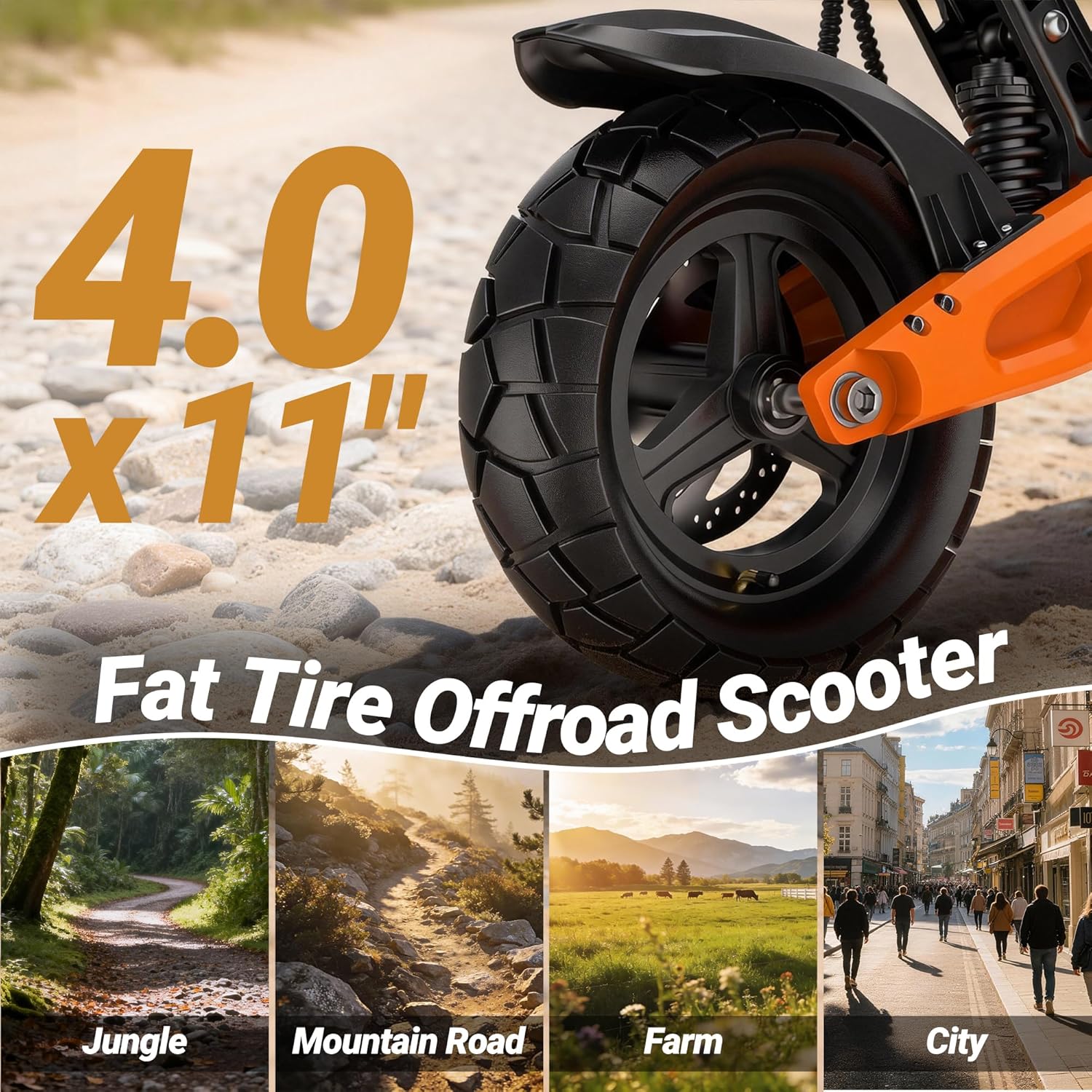 VOLPAM Electric Scooter for Adult, Dual Suspension, 19/22MPH Top Speed, 500W/800W/350W Powerful Motor, 16/22/31/35/40/60Miles Long Range, Dual Braking, Max Load 264 lbs