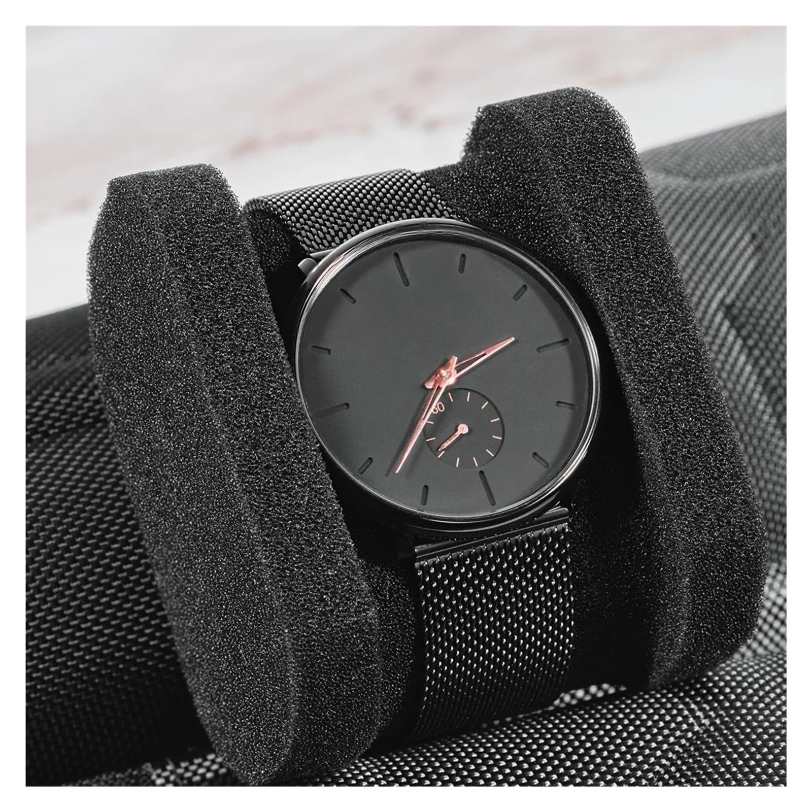 Sac de rangement pour montre Boîte de rangement for montres, organiseur for hommes et femmes, étui voyage for, portable, présentoir for montres-bracelets, connectées(Black 3 Slot)