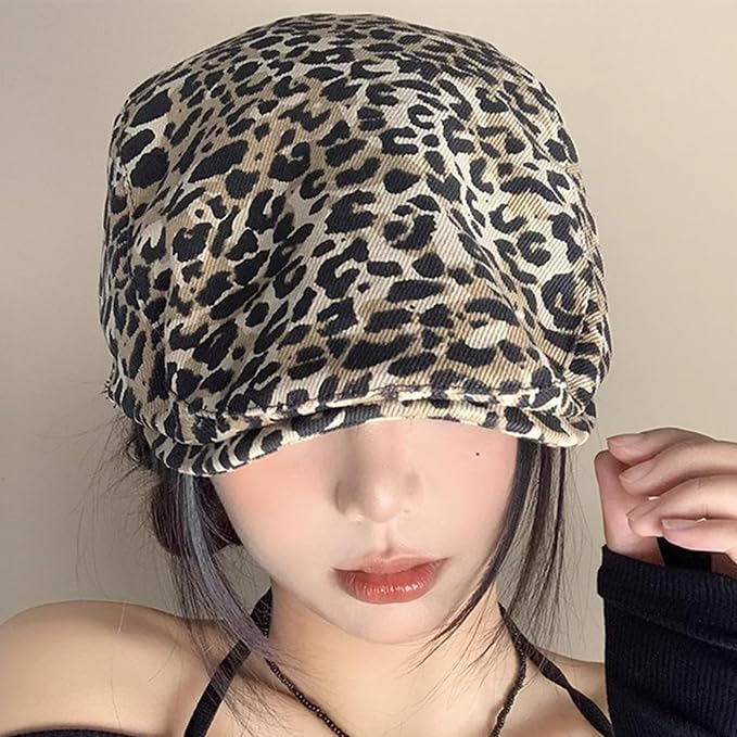 Boina Retro Leopardo, Estilo 20s, Mezcla de Algodón, Talla M miniatura 3