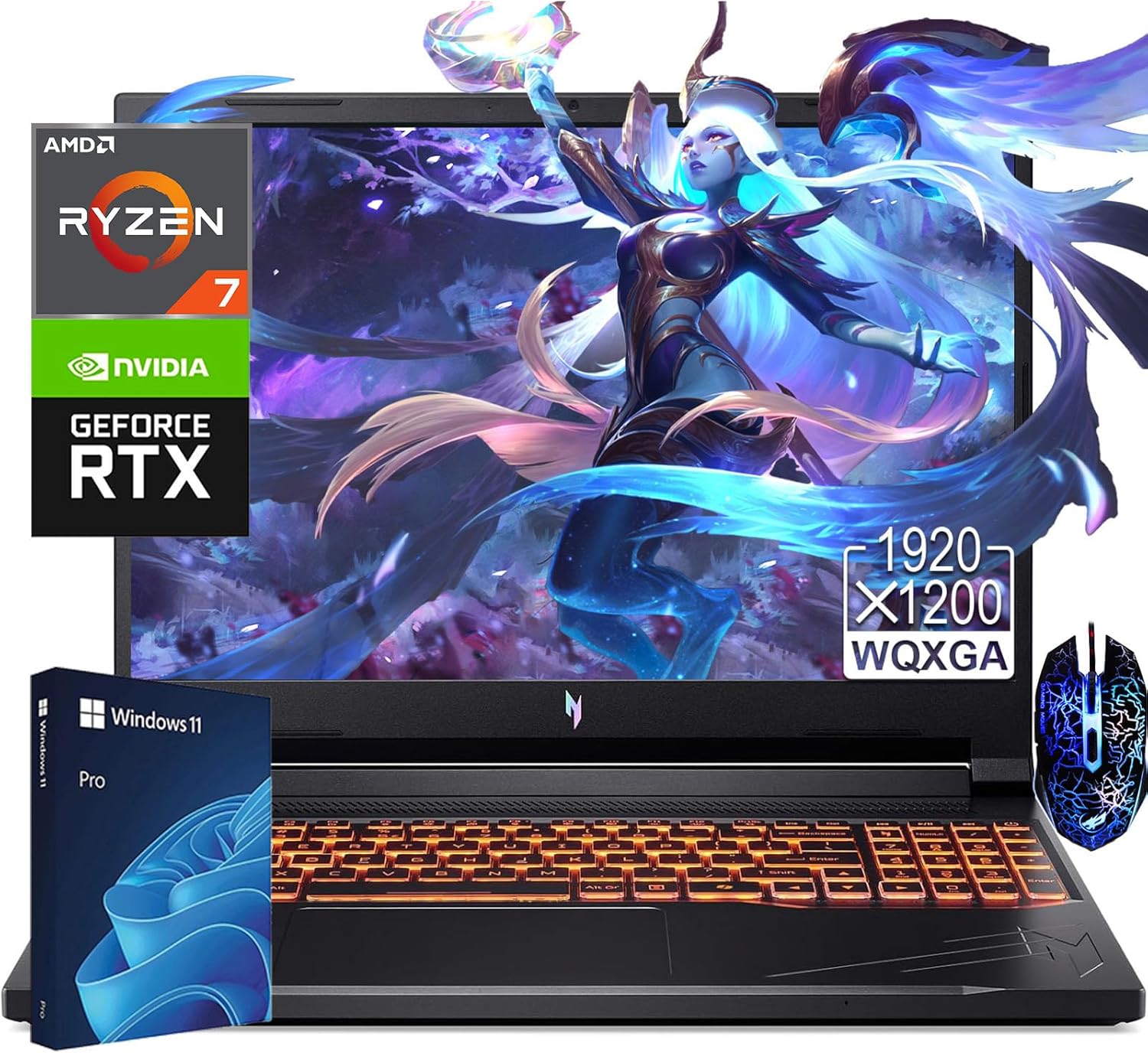 acer Nitro 16 Gaming Laptop, 16.0″ WQXGA 165Hz Display, AMD Ryzen 7-8845HS, NVID…