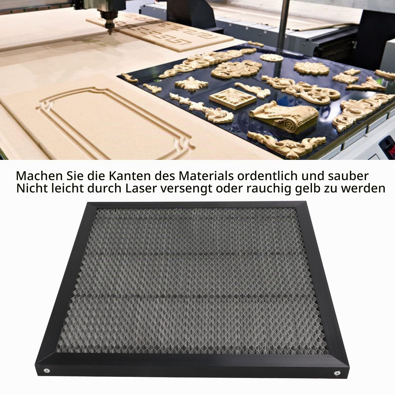 Honeycomb Arbeitstisch,Aluminium Arbeitsbett 400 x 400 mm Waben Laserbett für CO2 CNC Schneidemaschine Lasergraviermaschine