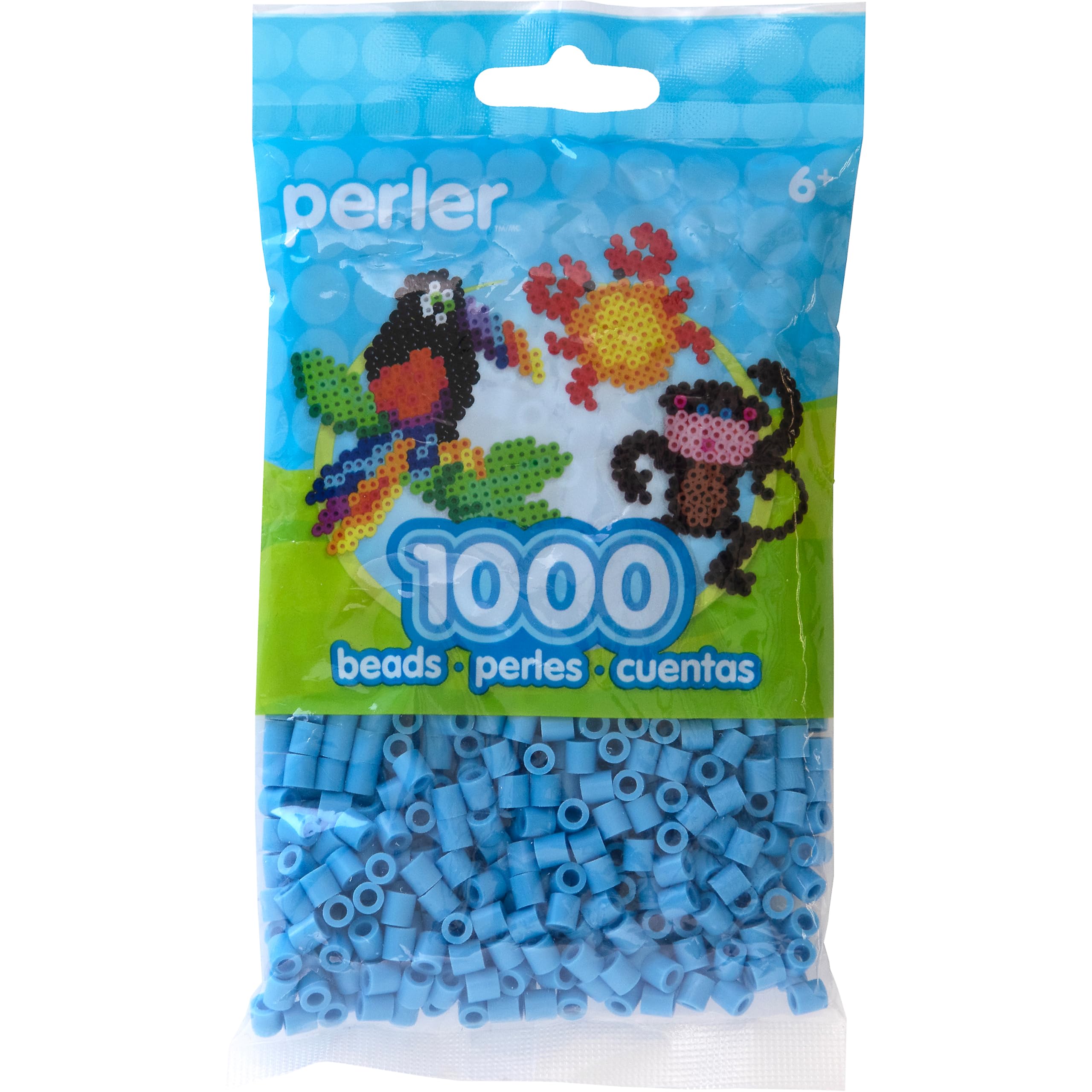 Perler 83-99788 Lot de 3 000 perles fusibles pour activités artisanales Bleu pastel, bleu clair et bleu foncé