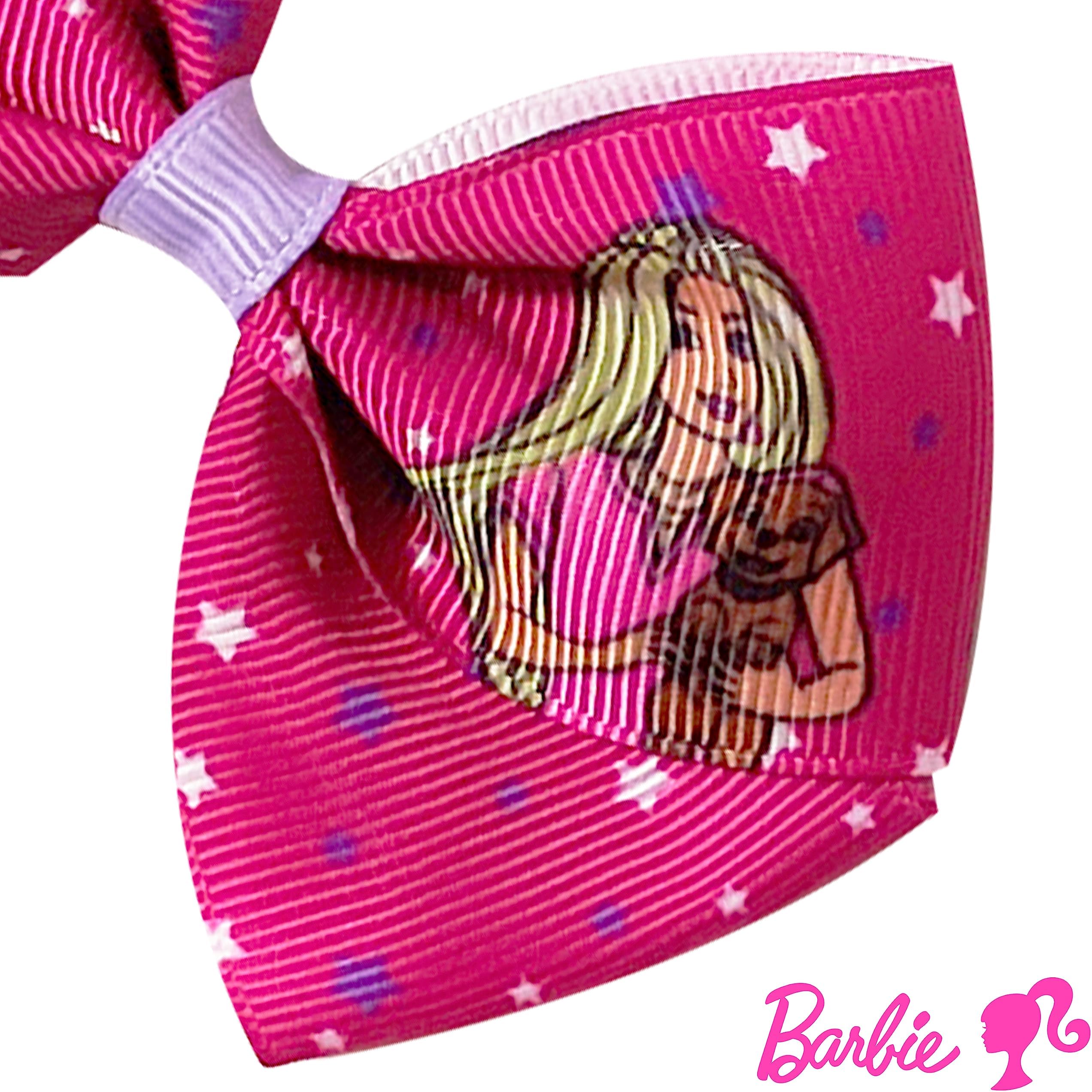 Luv Her Barbie Children Bows - Hair Accessories Gift Set - Princess Hair Bows - 7 Pieces 4" Bundle - Hair Bows for Girls - Barbie Hair Clips - Alligator Clips - Ages 3+