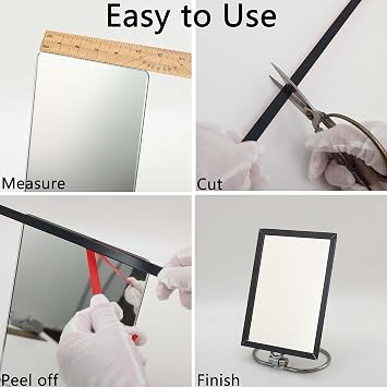 Brushed Black Peel and Stick Wall & Molding Trim, Flexible DIY Strip for Mirror, Floor, Cabinet, Ceiling, Tile Edge (16.4 ft x 0.4 inch)